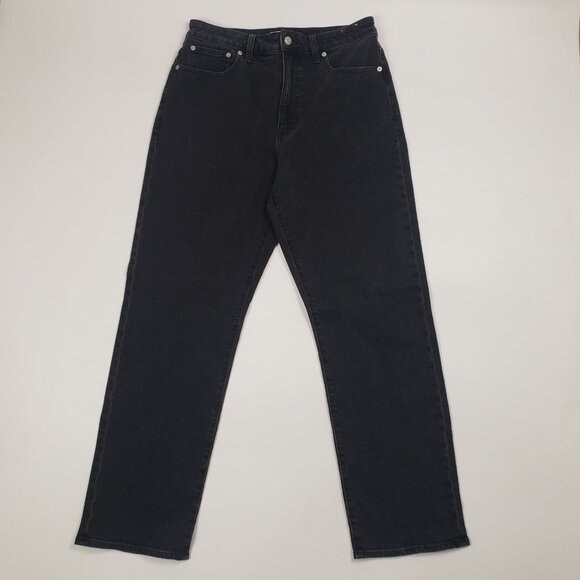 Madewell Curvy 90s Straight Jeans In Belmere Wash Womens Size 30 Black High Rise - Picture 4 of 16